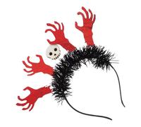 TOPPERFUN Serrage-tête en Feutre Léger et Sûr Rouge Halloween Main Squelette pour Fête Costumée et Soirée Masquée Originale