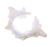 TOPPERFUN Serrage-tête Lolita en Dentelle Délicate avec Oreilles D’agneau en Poils Doux, Bandeau Cheveux Femme Léger et Confortable, Accessoire de Fête Costumée et Cosplay, pour