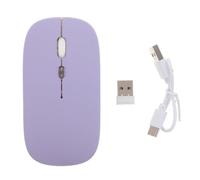 TOPPERFUN Souris D’Ordinateur 2,4g 1600 Dpi ABS Rechargeable Silencieuse | Double Mode sans Fil, Lumière Led, Portable et Légère, Câble USB Inclus, pour Bibliothèques et Réunions