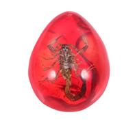 TOPPERFUN Spécimen D'ambre Scorpion en Résine Ambrée Artisanale, Décoration DIY pour Création de Bijoux, Accessoire Rouge Unique, Présent Famille et Amis, Usage Bijouterie Créative