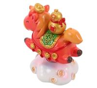 TOPPERFUN Statuette Cheval Zodiacale en Résine Rouge, Décoration de Bureau Feng Shui, Petite Figurine Symbolique pour Nouvel an Chinois, Ornement Motivant et Décoration Intérieure Élégante