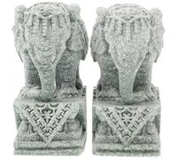TOPPERFUN Statuette Éléphant en Grès Style Chinois Traditionnel pour Bureau | Décor Artisanal, pour Salon et Espace Professionnel, Meuble ou Comptoir, Touche Élégante et Discrète