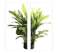TOPPERFUN Sticker Mural Plante en Pot Autocollant Adhésif Réaliste Vert Décoration Murale pour Salon et Chambre Autocollants Muraux Plantes Artificielles Faciles à Poser