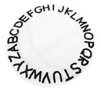 TOPPERFUN Tapis Rond Garçon et Filles Antidérapant 120 Cm Style Nordique Lettres Anglaises Blanches Décoratives Tapis D’éveil pour Bébé et Décoration Chambre Garçon et Filles Doux et