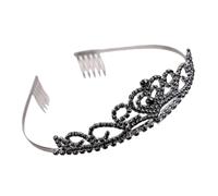TOPPERFUN Tiare de Mariage Noire en Alliage Élégant Texture Délicate, Accessoire Cheveux pour Mariée et Coiffes de Demoiselle D'honneur, pour Bals et Voyages
