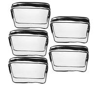 TOPPERFUN Trousse de Maquillage Transparente 5Pcs Paquet de Rangement Multifonctionnel Organisateur de Toilette pour Voyage et Sortie Design Compact et Pratique