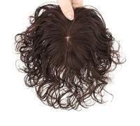 Toppers 100% Vrais Cheveux Humains For Cheveux Clairsemés Morceaux De Cheveux Bouclés Bruns Naturels For Femmes Clip Dans Top Hair Toupet Extensions De Cheveux À Base De Maille 9 * 9 Cm
