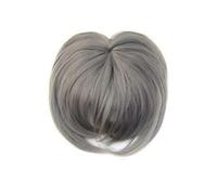 Toppers à cheveux, extension synthétique Wig, Clip court dans Toupee Topper, Grey Short Top Poiffes For Women Girls