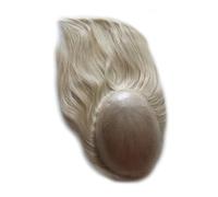 Toppers cheveux 14"-16" Extension de cheveux raides for femme, densité 120%, vrais cheveux humains, 7" x 9", base de peau entièrement en PU, doubles nœuds, postiches brésiliennes Remy Toppers de perr