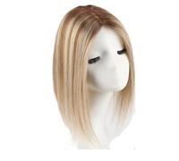 Toppers Cheveux Femmes 12 Pouces, Véritable Perruque Grande Base 5x5.5",Sans Frange for Les Clairsemés, Racines Couverture Ajoutent Du Volume pour Femme Charmant(Brown Mix Blonde)