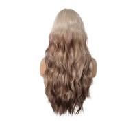 Toppers cheveux Perruque synthétique brune blonde avec frange, perruques longues et bou s ombrées blondes résistantes à la chaleur for fête quotidienne