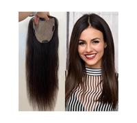 Toppers cheveux Postiche en cheveux humains brun foncé avec cheveux de bébé, postiche en cheveux humains vierges européens de 8 à 22 pouces, postiche en cheveux humains lisses et soyeux de 5 pouces x