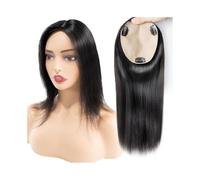 Toppers cheveux Postiche européen en cheveux humains raides de 8 à 16 pouces, 5" x 5,5", base entièrement en soie respirante, postiche à 3 clips for femmes avec cheveux clairsemés/perte de cheveux Top