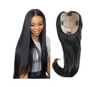 Toppers cheveux Postiches de 8 à 22 pouces for femmes aux cheveux clairsemés, cheveux vierges malaisiens soyeux et raides, 5" x 5" avec base en dentelle suisse respirante et 4 clips Toppers de perruqu