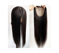 Toppers cheveux Topper de cheveux humains, base en soie de cuir chevelu simulé de 15 × 16 cm avec PU autour de cheveux raides Topper de cheveux vierges européens de 10 à 24 pouces de long for les femm