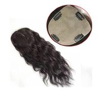 Toppers cheveux Topper de cheveux humains bouclés ondulés for femmes couleur naturelle cheveux vierges européens 12x13 cm base de peau de soie respirante clip en morceaux de cheveux humains ondulés To