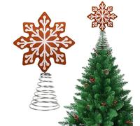 Toppers d'arbre de Noël, Topper de Noël Topper 13in Felt Snowflake Exquis Ornements pour Les Vacances d'hiver