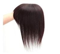 Toppers De Cheveux avec Frange 100% Vrais Morceaux De Cheveux Humains for Femme 12 X 13 Cm Base en Maille Top Hair Toupee Clip in Topper Extensions De Cheveux for Cheveux Clairsemés (Color : Brown,