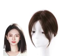 Toppers De Cheveux for Femmes Aux Cheveux Clairsemés Postiche 100% Humain Extensions De Cheveux Supérieures De 10 Pouces Toupet À Base De Soie 7x10cm Clip Dans Les Perruques Supérieures(Brown)