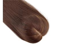 Toppers de cheveux humains for femmes avec cheveux clairsemés, base en soie 10x12 cm, postiches de 8 à 18 pouces, densité 130(Medium Brown,14 inch)
