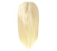 Toppers de cheveux humains for femmes de 16 pouces avec frange, grande couverture de base de 5,5 "x 6,5" for l'amincissement ou la perte de cheveux(Blonde)
