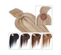Toppers de cheveux pour femmes 10-20 pouces Toppers de cheveux for femmes Clip dans les extensions de cheveux indiens 8,5 * 8,5 cm Toppers de cheveux humains lisses et soyeux avec frange for les femme