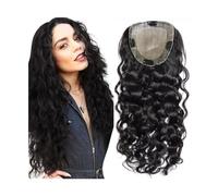 Toppers de cheveux pour femmes 8-26" Toppers de cheveux humains Remy ondulés lâches, surmatelas de base en soie attachés à la main avec 2 cm de PU autour et des clips, les morceaux de cheveux supérieu