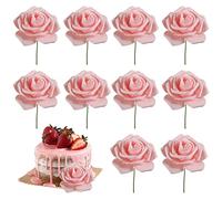 Toppers de gâteaux de la fête des mères, gâteau de gâteau de jour pour femmes Topper rose rose gâteau de gâteau de fleur de rose pour 3,8 Festival de déesse décor de gâteau de fête de mère 10pcs 7,5x