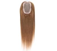 Toppers humains for femmes de 16 pouces for cheveux clairsemés, pièce de perruque de 3x5 pouces for extensions de vrais cheveux Remy(Light Brown)