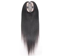 Toppers humains for femmes de 16 pouces for cheveux clairsemés, pièce de perruque de 3x5 pouces for extensions de vrais cheveux Remy(Black)