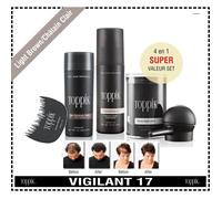 TOPPIK kit complete Fiber Kératine Poudre Densifiante pour Cheveux avec Pompe Châtain Clair