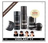 Toppik Kit Complete Fiber Kératine Poudre Densifiante Pour Cheveux Avec Pompe Châtain Foncé
