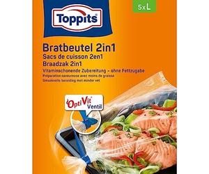 Toppits 207999 Lot de 5 sacs de cuisson 2 en 1 pour rôtir et cuire à la vapeur Taille L jusqu'à 5 kg