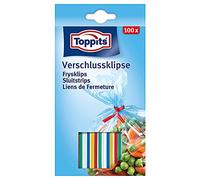 Toppits Lot de 100 bandes de reliure avec fil métallique, clips de fermeture, couleurs assorties