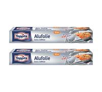 Toppits Lot de 2 rouleaux de papier aluminium alvéolé double force (10 m x 29,5 cm), 2 x 10 m