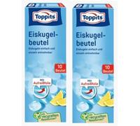 Toppits Lot de 2 x 10 sachets de 380 boules de glace