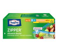 TOPPITS Sacs à usage général avec fermeture éclair 28 x 1 litre transparent