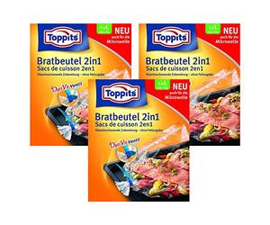 Toppits Sacs Cuisson 2 en 1 large (35 x 43 cm), Lot de 3 (3 x 5 sachets)