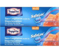 Toppits Safeloc Zip sacs de congélation 1L 20 pièces