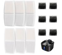 TOPPLEE Fontaine à Eau Chat 6 pièces Élément Filtrant + 6 Élément éponges, Distributeur d’Eau filtrante pour Chat et Chiot Remplacement Cartouche Filtrante Filtre