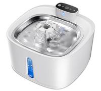 Fontaine à eau pour chat sans fil - 3,2 l - 4000 mAh - Avec détecteur de mouvement - 4000 mAh - Grande taille - Blanc
