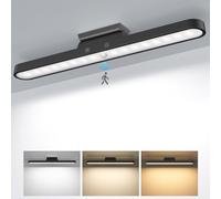 TOPPLEE Lampe Détecteur de Mouvement Interieur Sans Fil, Lampe de Placard 2500mAh Lampe de Bureau Dimmable, Lumière Magnétique Rechargeable USB Éclairage à LED Cuisine Bureau Veilleuse Miroir Armoire