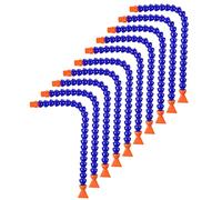 TOPPROS Lot de 10 buses plates 1/4 PT flexibles pour tuyau de refroidissement d'huile Bleu orange pour tour, fraisage, refroidissement par eau