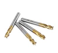 TOPPROS Lot de 4 fraises à 4 cannelures en carbure de titane - 6 mm - HSS CNC - Tige droite - Pour bois et aluminium