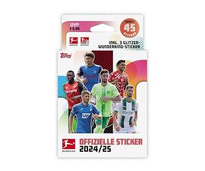 Topps Bundesliga Stickers 24/25 Eco Pack Contient 45 autocollants avec 3 autocollants Holo Wunderkid