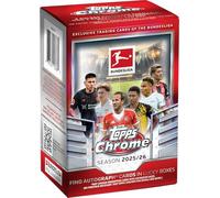 Topps Chrome Bundesliga 2025/26 - Boîte de value de football, saison 2026, cartes à collectionner, emballage d'origine et BB-Toy-Trades Toploader