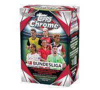 Topps Chrome Bundesliga Season 2024/25 Boîte avantageuse de football, 7 paquets par boîte, 4 cartes par paquet