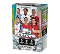 Topps Chrome® Compétitions Club UEFA 2024-25 - Value Box. 7 paquets par boîte - 4 cartes par paquet.