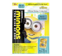Topps - Collection d'autocollants Minions The Rise of Gru - Pack de démarrage - Comprend un album d'autocollants et 24 autocollants amusants - Autocollant Jumbo édition limitée inclus