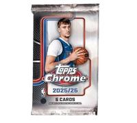 Topps Lot de 6 cartes de basketball chromées 2025-26, scellées en usine